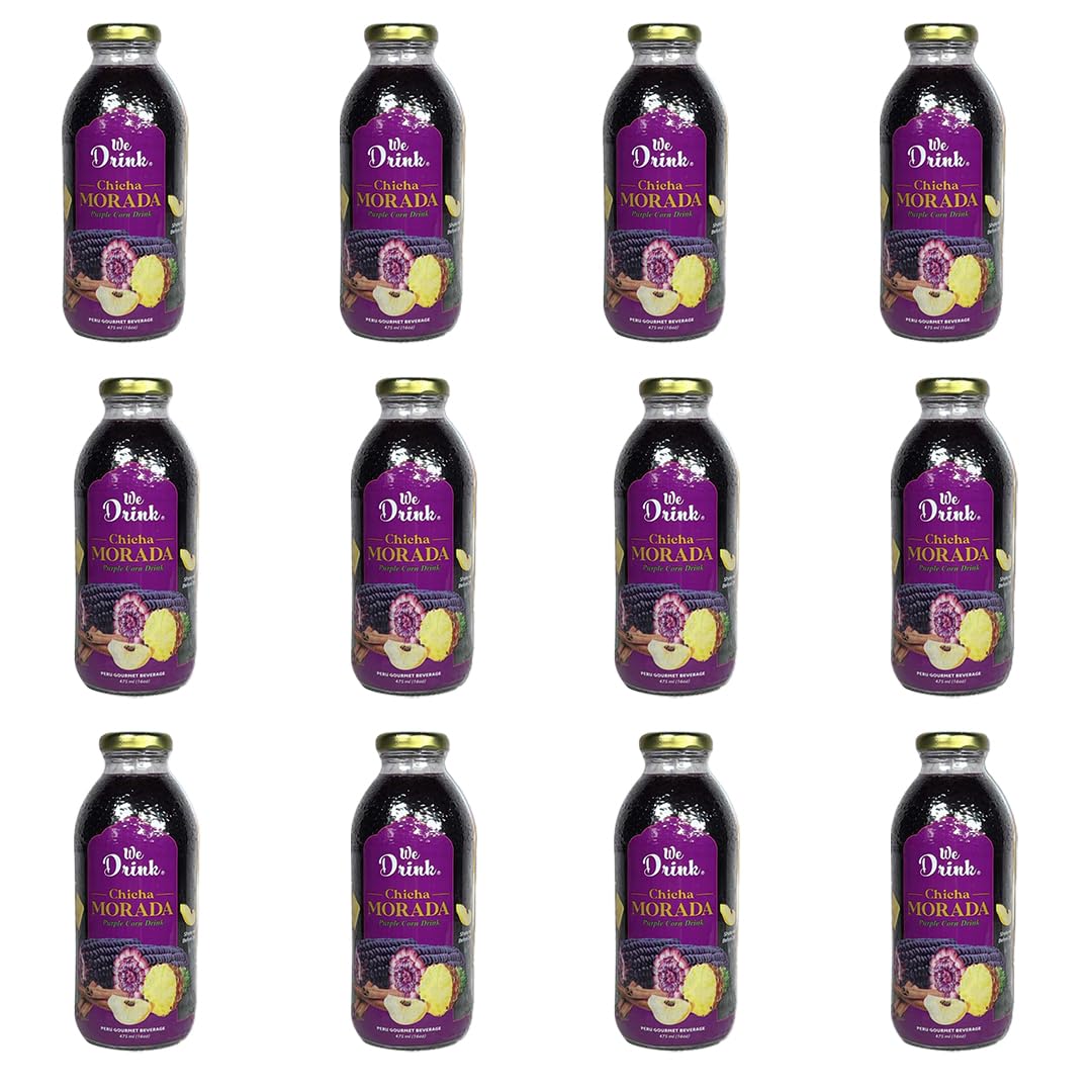 We Drink Chicha Morada Peruvian Drink Purple Corn Juice - 12 Pack - 16 Fl.oz. Each