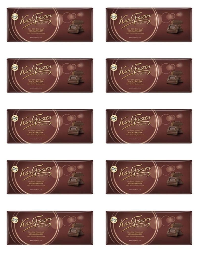 Fazer Karl Fazer 47% Dark Chocolate 10 bars of 200g