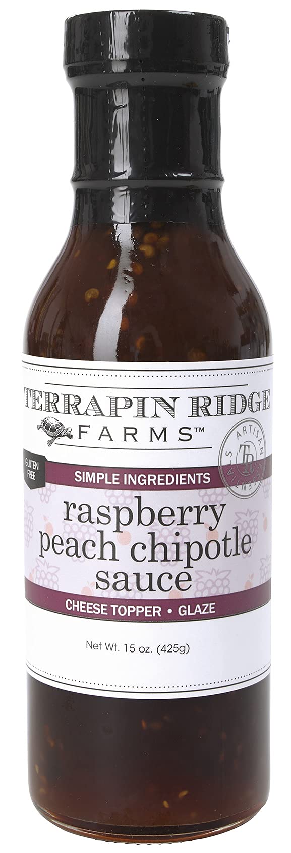Terrapin Ridge Farms Raspberry Peach Chipotle Sauce - Sweet & Smoky BBQ Glaze and Spread - 15 Fl Oz Bottle