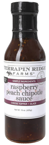 Terrapin Ridge Farms Raspberry Peach Chipotle Sauce - Sweet & Smoky BBQ Glaze and Spread - 15 Fl Oz Bottle
