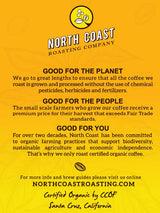North Coast Roasting Company, Half Caff, Medium Dark Roast, Low Acid Organic Coffee, Whole Bean - 1/2 Cafeine & 1/2 Decaf. Swiss Water Process, Half