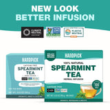 HANDPICK, Spearmint Tea Bags (100 Herbal Tea Bags) |Refreshing Mint Tea | Non-GMO | Round Eco-Conscious Teabags