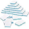LTWHOME Bulk Pack 100-Pack Three-Layer Extra Durable Wave Shape Magic Cleaning Sponge Eraser Multi-Functional Melamine Foam for Kitchen, Bathroom