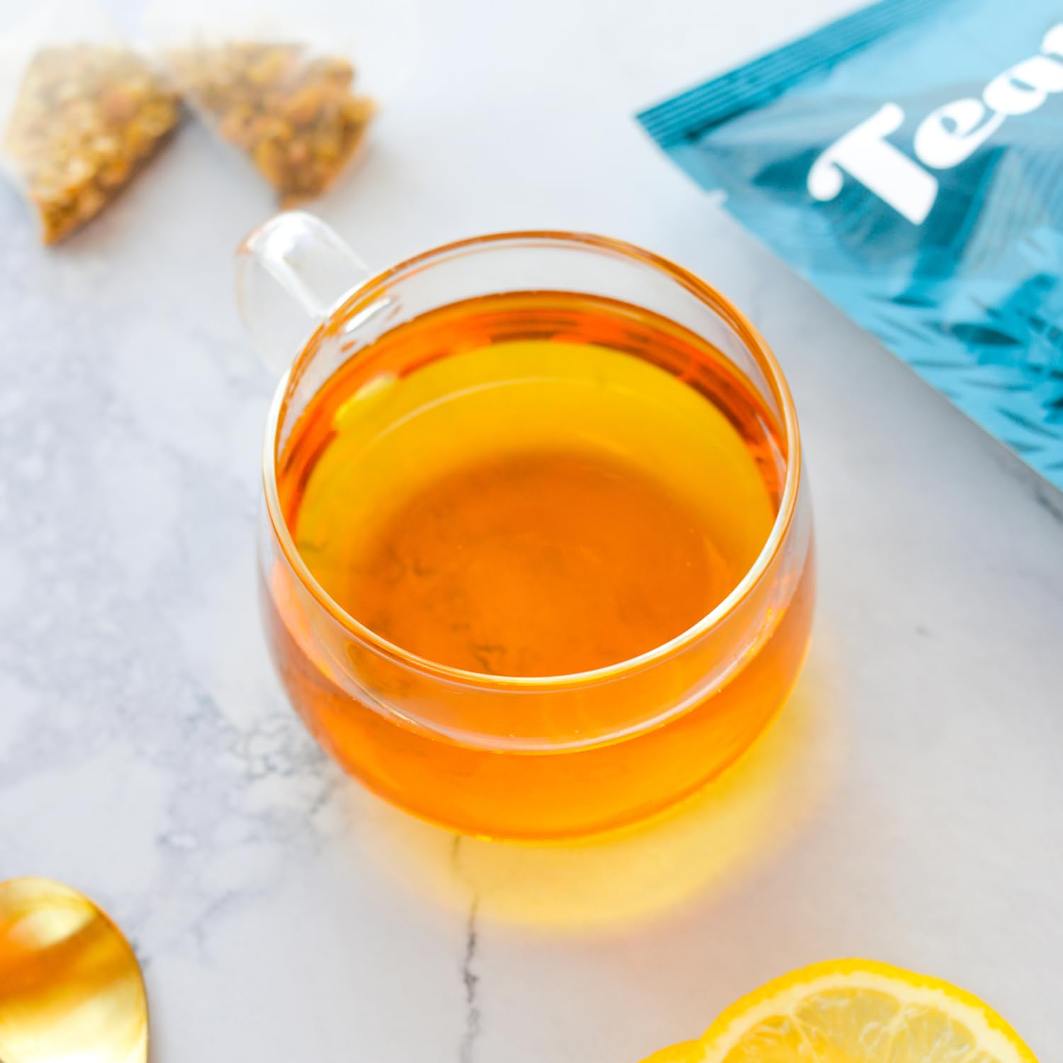 Teatulia Organic Chamomile Tea Bags (50 Pyramid Teabags) Raw Whole Leaf Flower. 100% Compostable And Sustainably Grown In Egypt. Caffeine Free Herbal