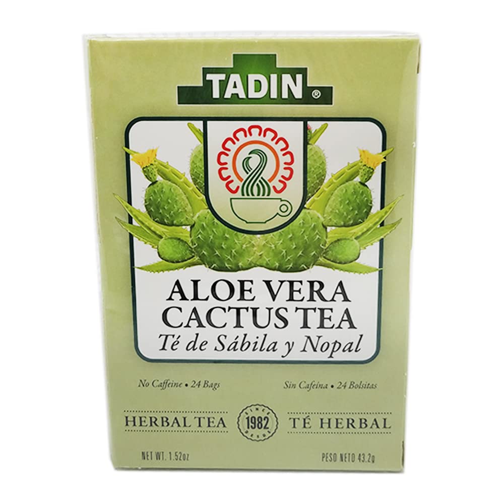 Tadin Tea Aloe Vera With Cactus 24 Bags - Te De Sabila Con Nopal - Tea