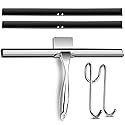 14 inch Shower Squeegee Stainless Steel Squeegee All-Purpose Glass Squeegee for Shower Doors Mirror Tile Bathroom, Window and Car Glass with Door