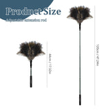 Extendable Feather Duster - 47 inches Soft Long Handle Reusable Feather Duster for Cleaning Ceiling Fan,Hanging lamp, High Ceiling, Blinds