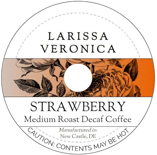 Strawberry Medium Roast Decaf Coffee (Single Serve K-Cup Pods) (Gourmet, Naturally Flavored, Whole Coffee Beans) (12 pods, ZIN: 574681)
