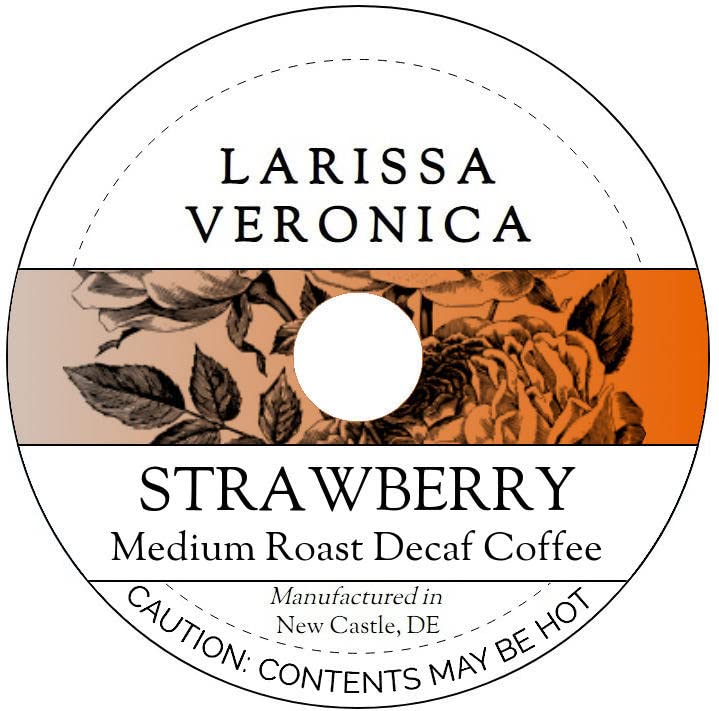 Strawberry Medium Roast Decaf Coffee (Single Serve K-Cup Pods) (Gourmet, Naturally Flavored, Whole Coffee Beans) (12 pods, ZIN: 574681)