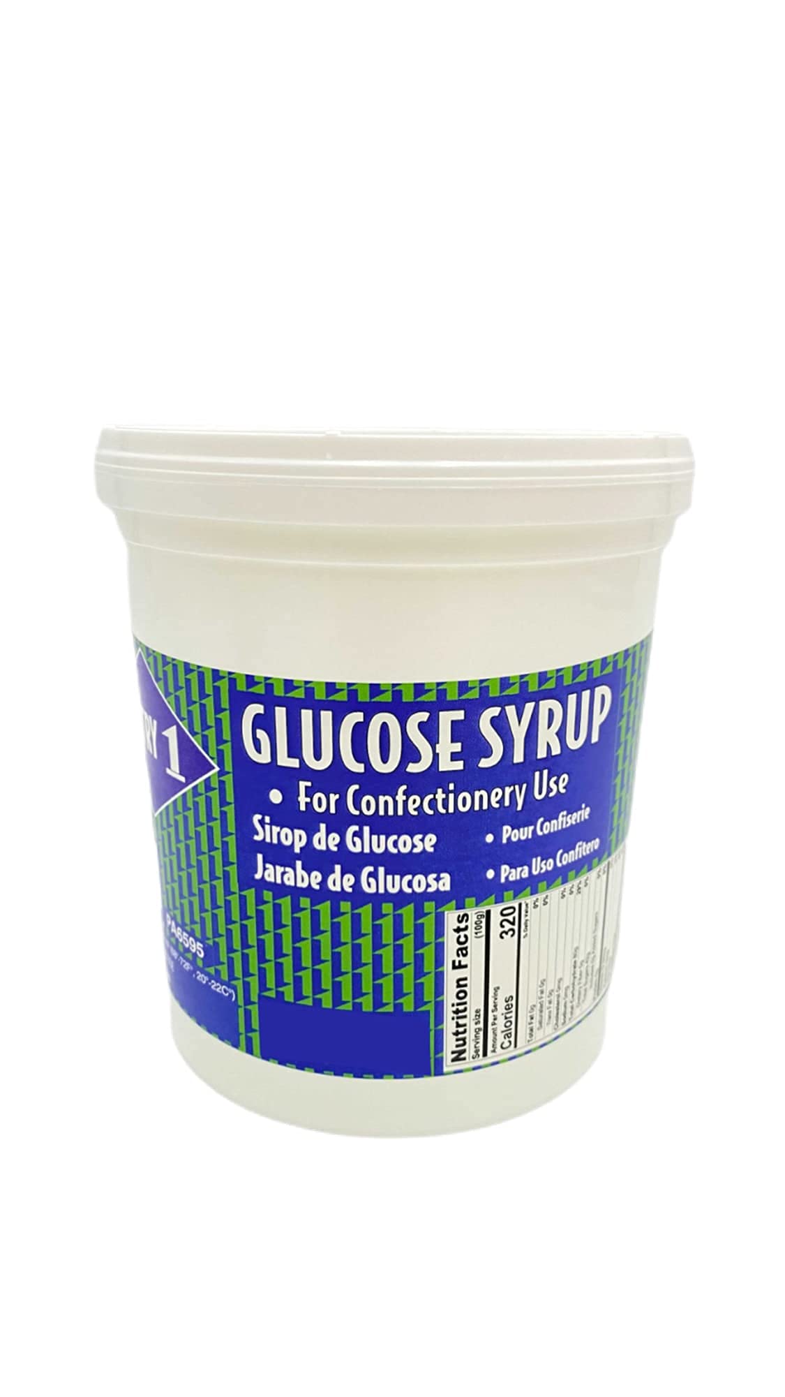 Pastry 1 Glucose Syrup 2.2lb. DE(dextrose equivalent) Rating Of 45-49. GMO Free, Trans Fat Free Liquid Glucose In A Resealable Plastic Pail. Glucose