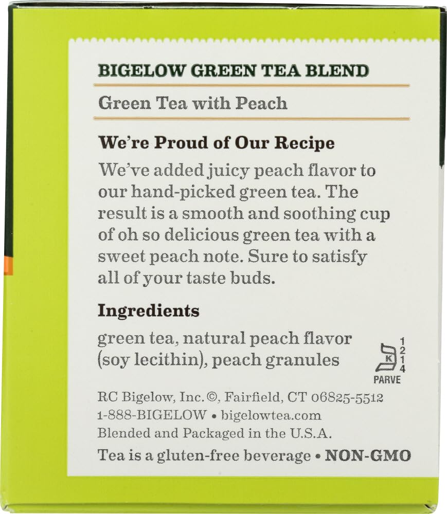 Bigelow Green Tea with Peach 20 ea (Pack of 2)