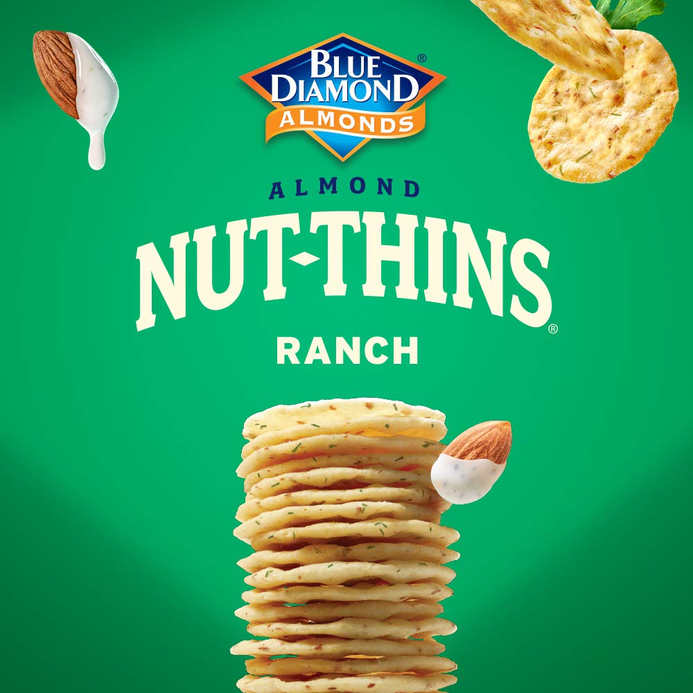 Blue Diamond Almonds Nut Thins Cracker Crisps, Country Ranch, 4.25 Ounce
