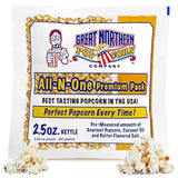2.5oz Popcorn Machine Popcorn Packets - All-in-One Movie Theater Style Kernels, Salt, and Oil Packs by Great Northern Popcorn (24 Case)