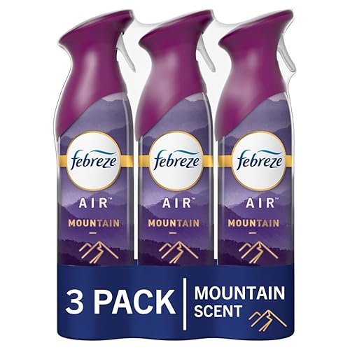 Febreze Air Mist Air Freshener Spray, Odor-Fighting Room Spray, Air Fresheners for Home and Bathroom and Kitchen, Aerosol Can, Mountain Scent, Purple