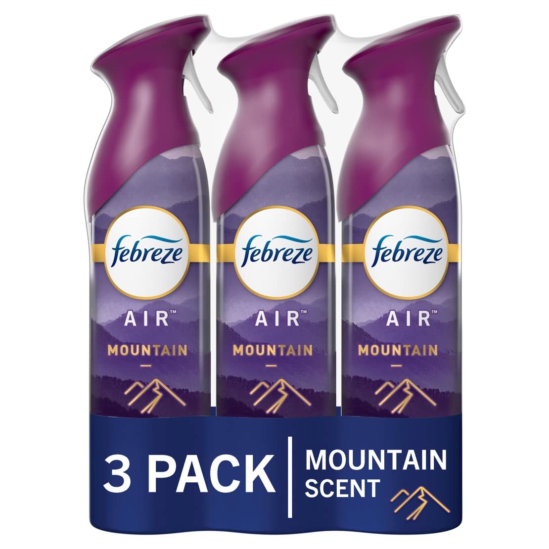 Febreze Air Mist Air Freshener Spray, Odor-Fighting Room Spray, Air Fresheners for Home and Bathroom and Kitchen, Aerosol Can, Mountain Scent, Purple