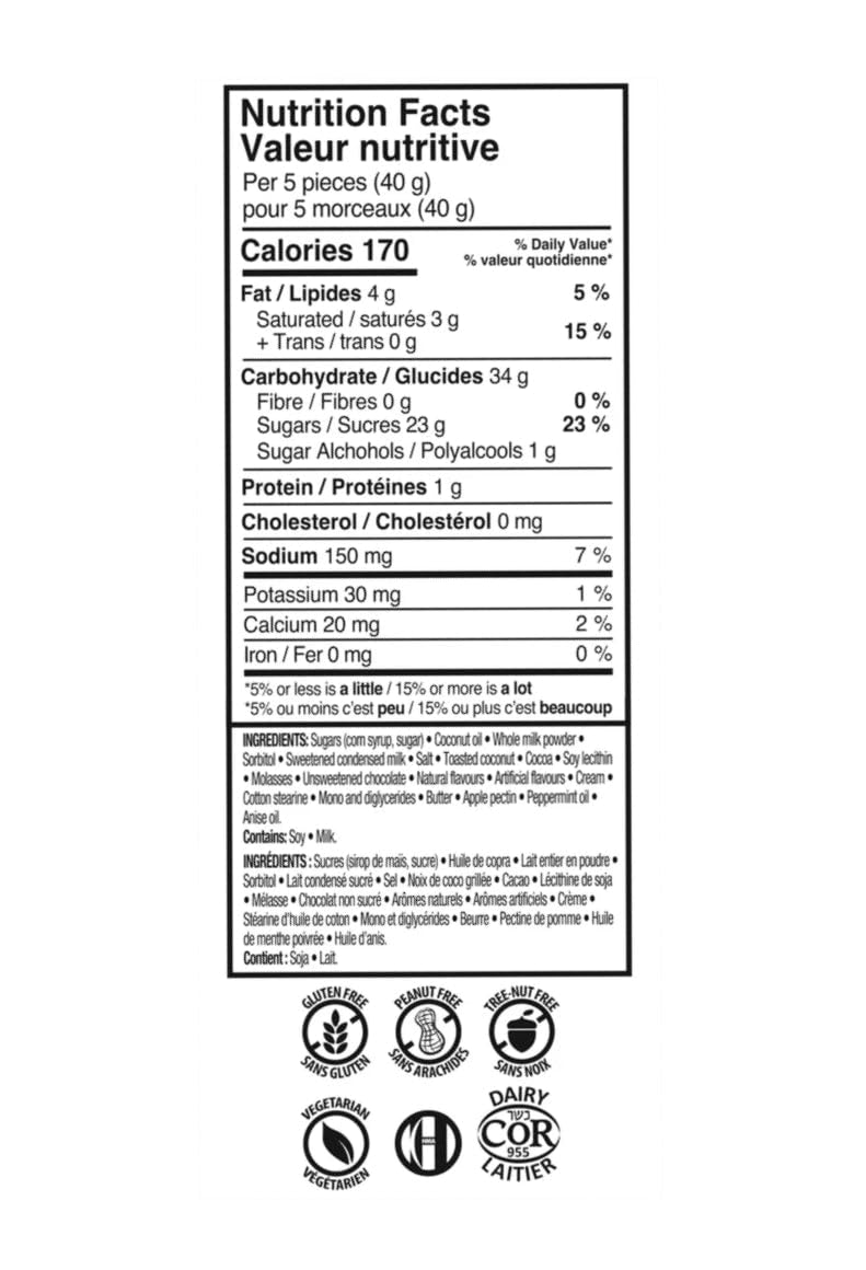 Kerr's Assorted Toffee Candies, 340g/15 oz., Bag