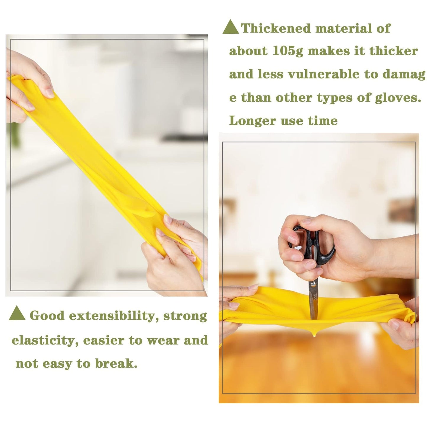 Vsootal 8 Pairs Reusable Household Cleaning Gloves, Rubber Kitchen Dishwashing Gloves,Extra Thickness, Long Sleeves, for Washing Dishes, Pet