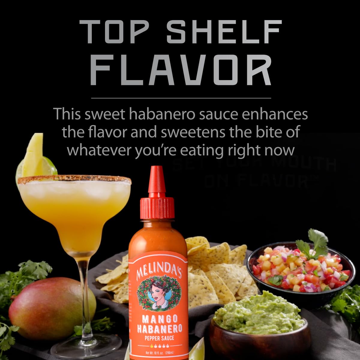 Melinda’s Mango Habanero Hot Sauce - Sweet & Mild Mango Habanero Sauce Made with Real Mango, Fresh Peppers, Vinegar, Carrot & Lime - 10oz Squeeze, 1
