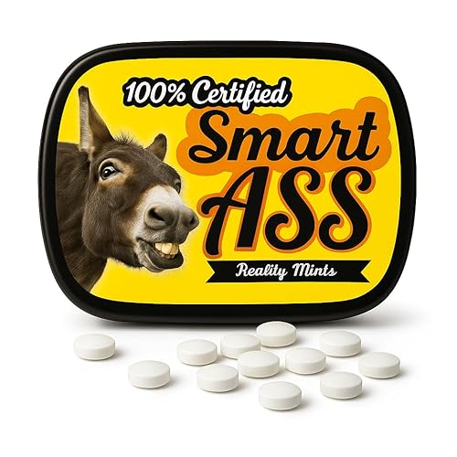 100% Smart Ass Mints - Gift for Sarcastic People - Funny Gifts for Men - Funny Mint Tins - Stocking Stuffers for Friends - Peppermint Mints - Smartass