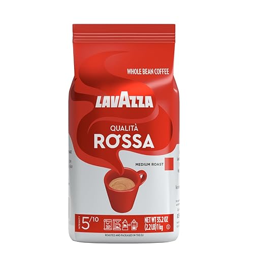 Lavazza Qualità Rossa Whole Bean Coffee, Medium Roast, Arabica and Robusta Blend, 2.2 lb Bag (Pack of 1)