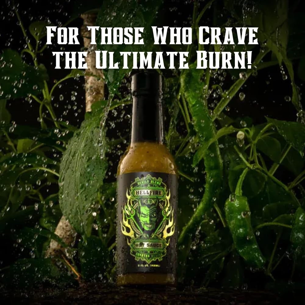 Hellfire Hot Sauce Hot Ones Gift Pack - Gourmet Hot Sauce Variety Pack With 4 Extreme Flavors Featured on Hot Ones TV Show (Four 5 oz. Bottles)