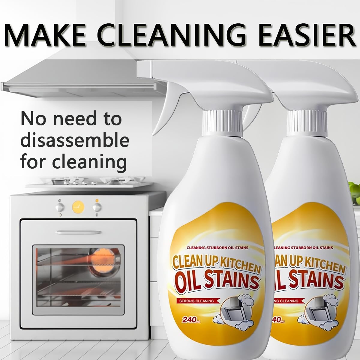 Heavy Duty Degreaser,New Upgrade Kitchen Heavy Duty Cleaner Spray Portable Degreasing Spray, All-Purpose Kitchen Pots and Pan Cleaner for Appliances