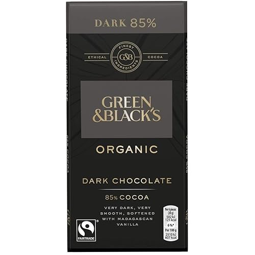 Green & Black's Organic 85% Dark Chocolate Candy Bars, 3.52 Ounce (Pack of 6)