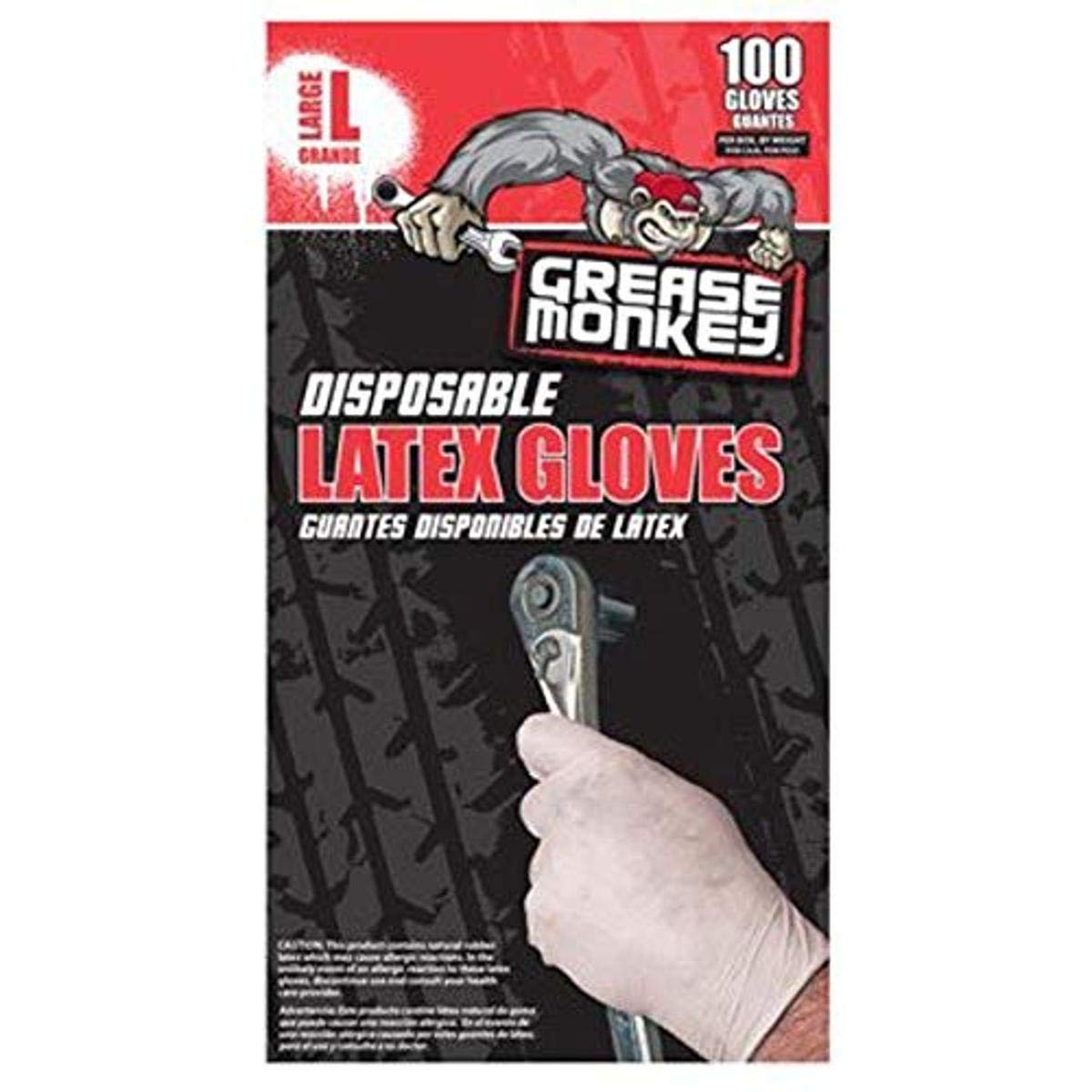 Grease Monkey Latex Disposable Glove (Large)- Pack of 100