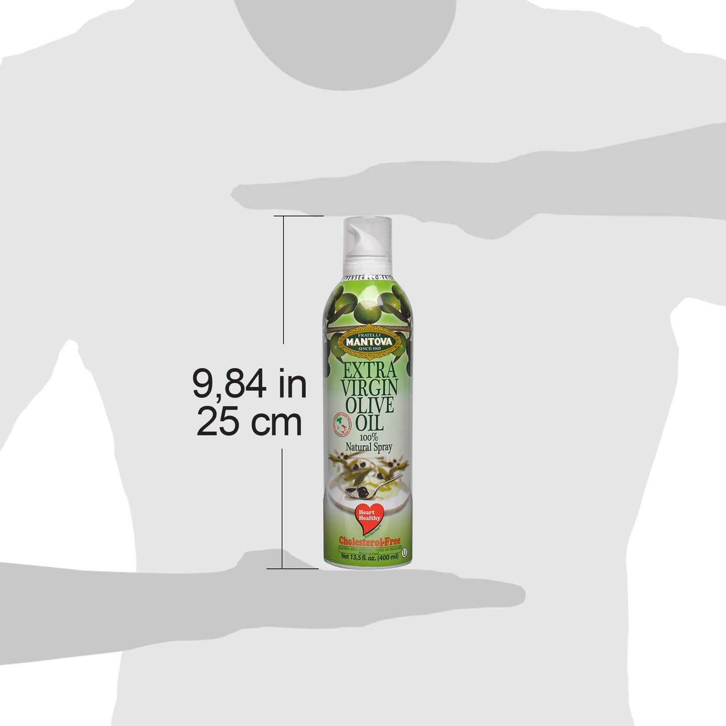 Mantova Extra Virgin Olive Oil Spray, heart-healthy cooking spray perfect for salads, pasta sauces, or grilling, 100% natural cooking oil made in Italy, our olive oil dispenser bottle lets you spray, drip, or stream with no waste, 8 oz (Pack of 1)