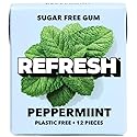 Refresh Gum, Sugar Free, Natural, Xylitol, Long Lasting Chewing Gum, Natural Flavors, Organic Ingredients, Plastic Free, Non GMO, Gluten Free, Vegan