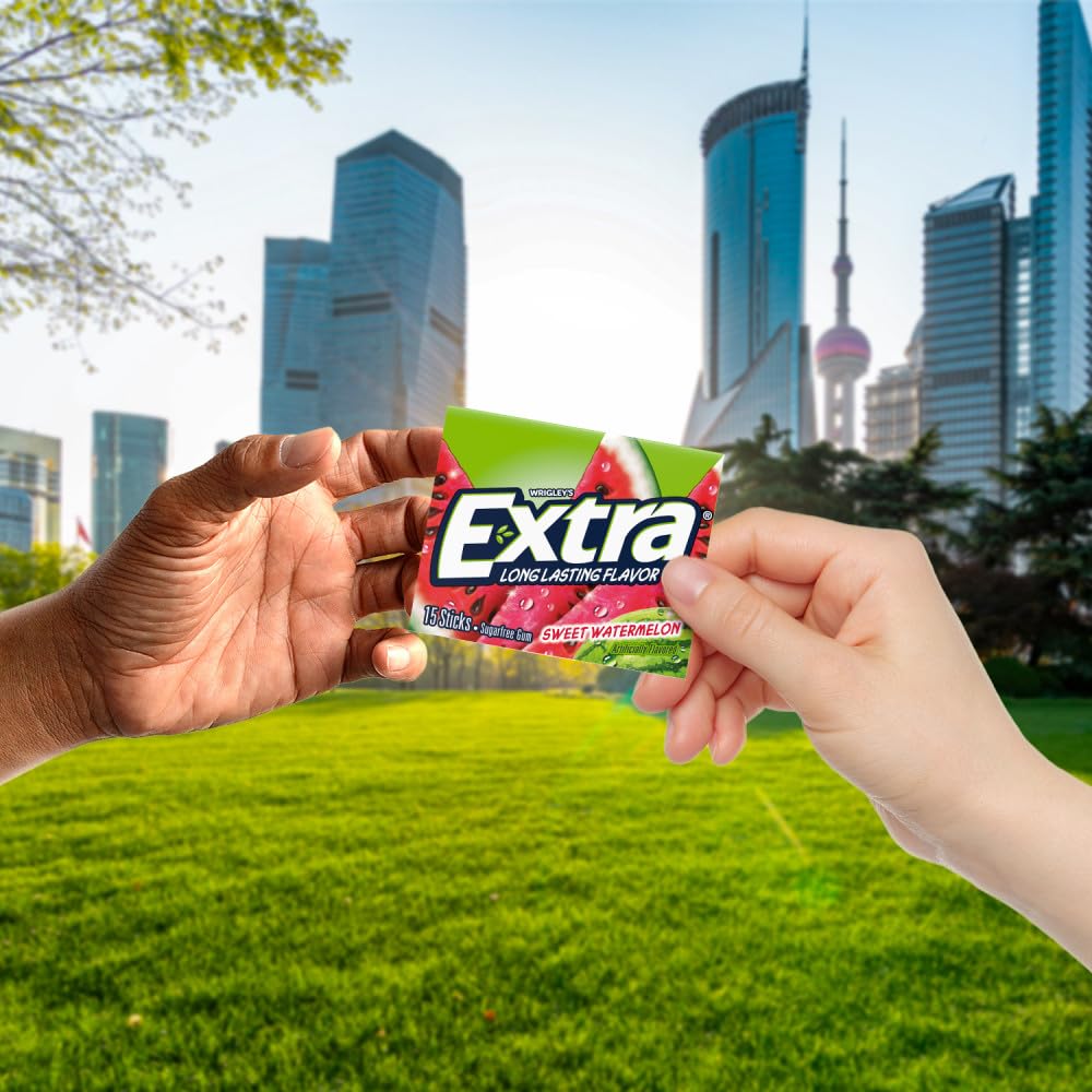 WRIGLEYS EXTRA FRUIT SENSATIONS SWEET WATERMELON CHEWING GUM SUGAR FREE STICK RP 15 CT