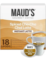 Maud's Chai Tea Latte Pods, 18 ct, Single Serve Tea Pods - 100% Gourmet Blended Tea Leaves, Compatible with Keurig K Cups Maker