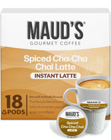 Maud's Chai Tea Latte Pods, 18 ct, Single Serve Tea Pods - 100% Gourmet Blended Tea Leaves, Compatible with Keurig K Cups Maker
