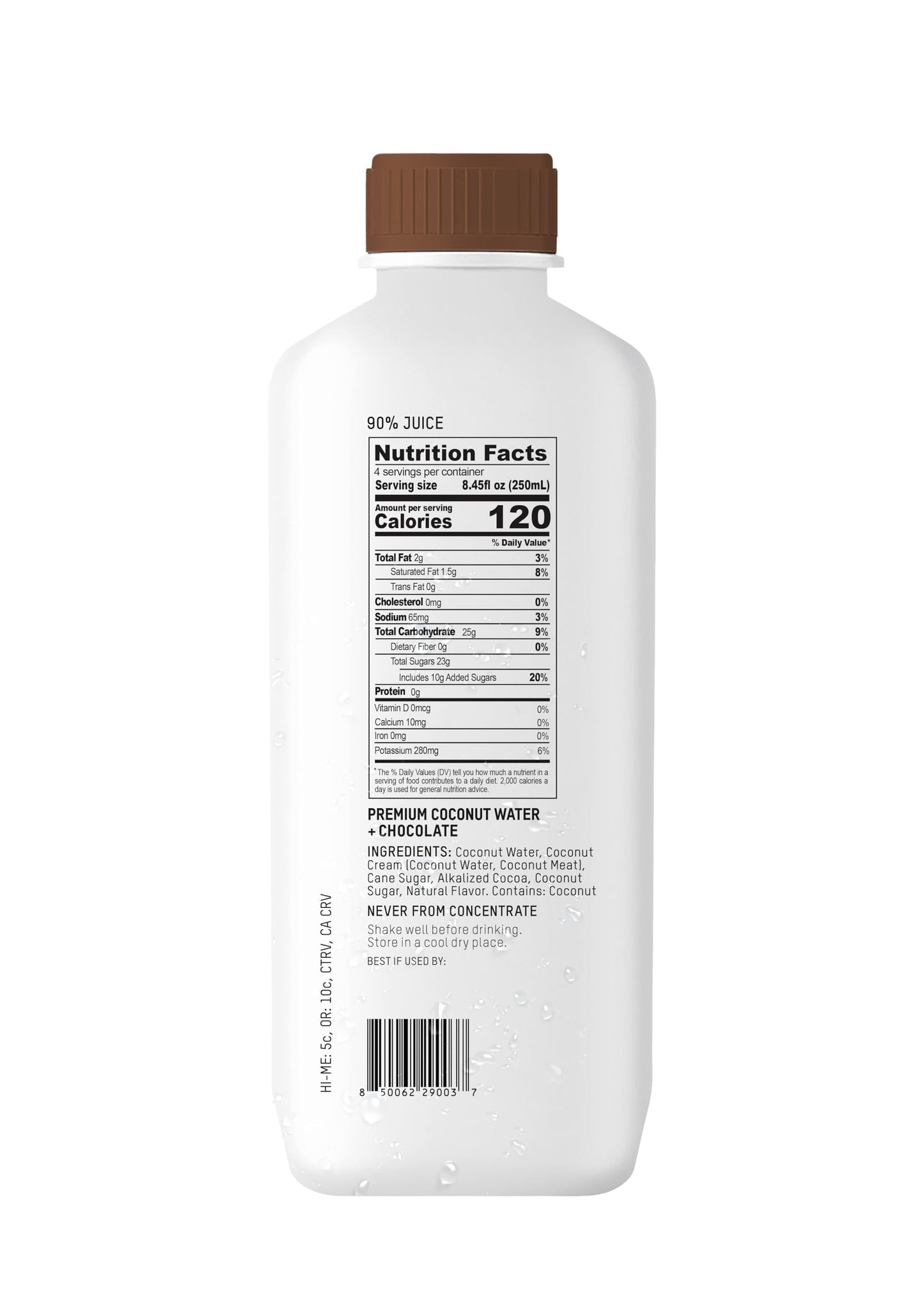 Once Upon a Coconut Premium Chocolate Coconut Water 1L - Low Calorie All-Natural Drink with Electrolytes - Non-GMO - Gluten-Free -33.8 Fl Oz (Pack
