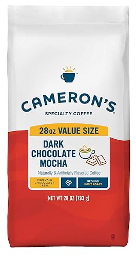 Cameron's Coffee Roasted Ground Coffee Bag, Dark Chocolate Mocha, Smooth Flavored Coffee, Sustainable, Small-batch Roasted, 28 Ounce (Pack of 1)
