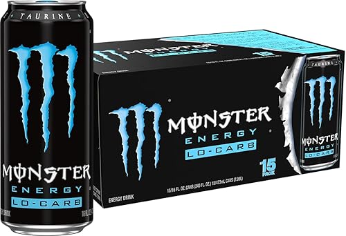 Monster Energy, Lo-Carb Monster, Low Carb Energy Drink, 16 Ounce