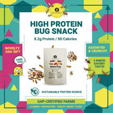 Thailand Unique Original Mixed Insects - 15G Bag of Dehydrated Salted House, Black Crickets, Sago, Silkworms, for Humans, Nutritious Bugs Superfood