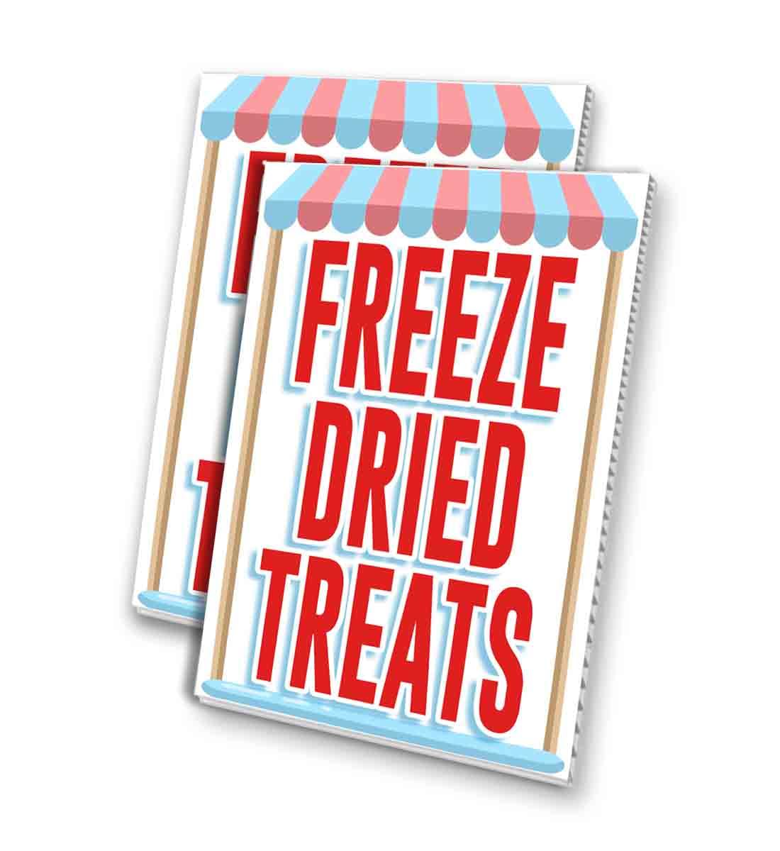 Freeze Dried Treats (24" X 36") 4mm Corrugated Plastic Panel, Graphics Applied to 1 Side (Pk of 2) | Fair Food, Desserts, Sweets, Snacks