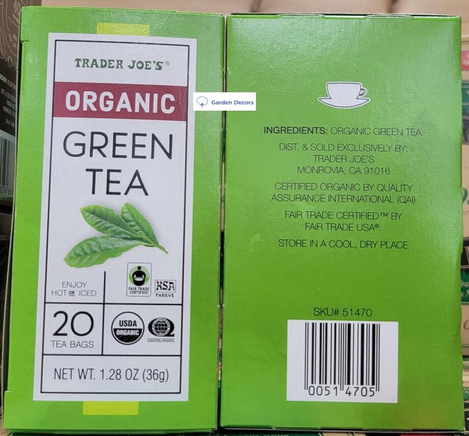 Trader Joe's Organic Green Tea 1.28oz 36g (Two Boxes)