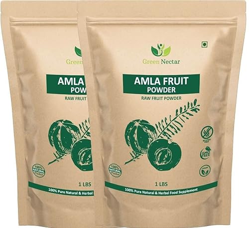 Amla Powder 2 lb(32 Ounces) Processed from Organically Grown Non-GMO Wild Amla Berries | Non-Irradiated | Raw Gluten-Free | No-Preservatives - Green