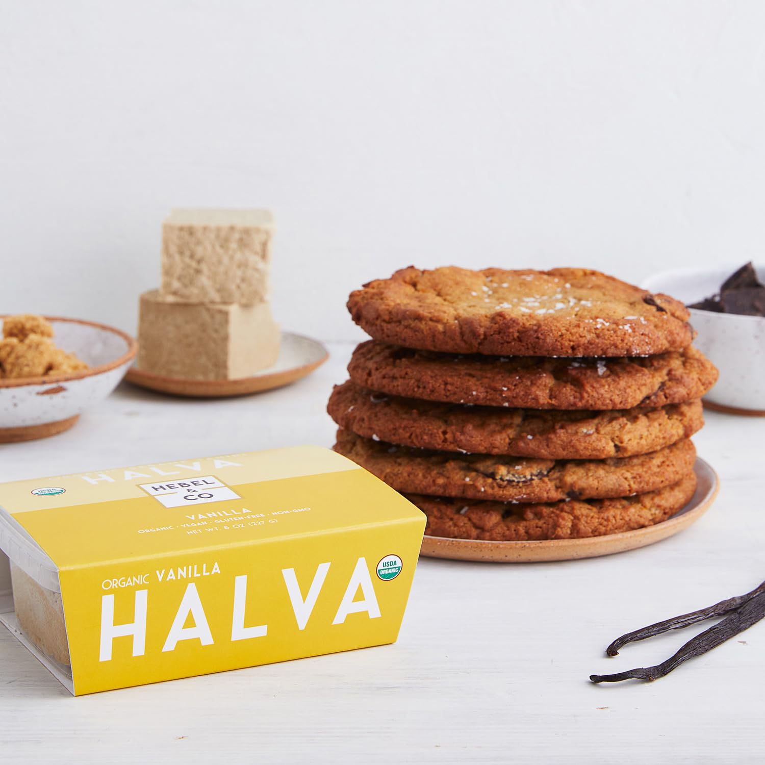 HEBEL & CO Vanilla Halva - 8 oz | Certified USDA Organic, Gluten Free, Kosher & Vegan
