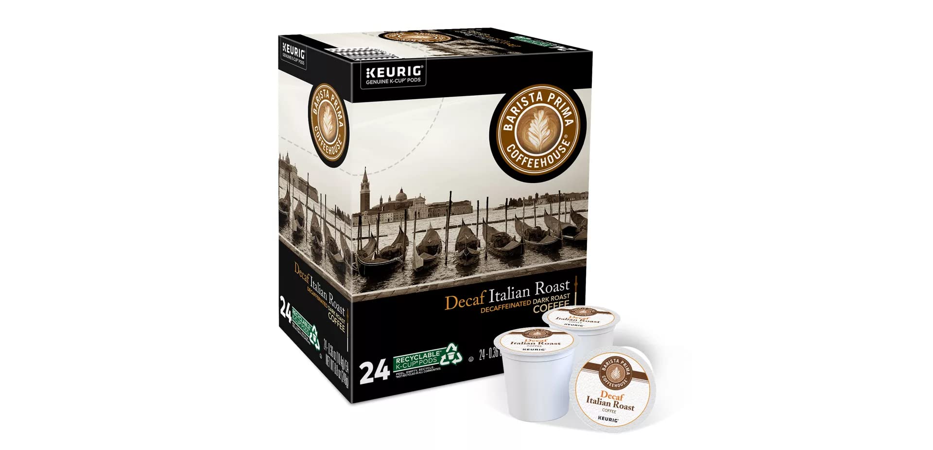 Barista Prima Coffeehouse Decaf Italian Roast KCups 96ct