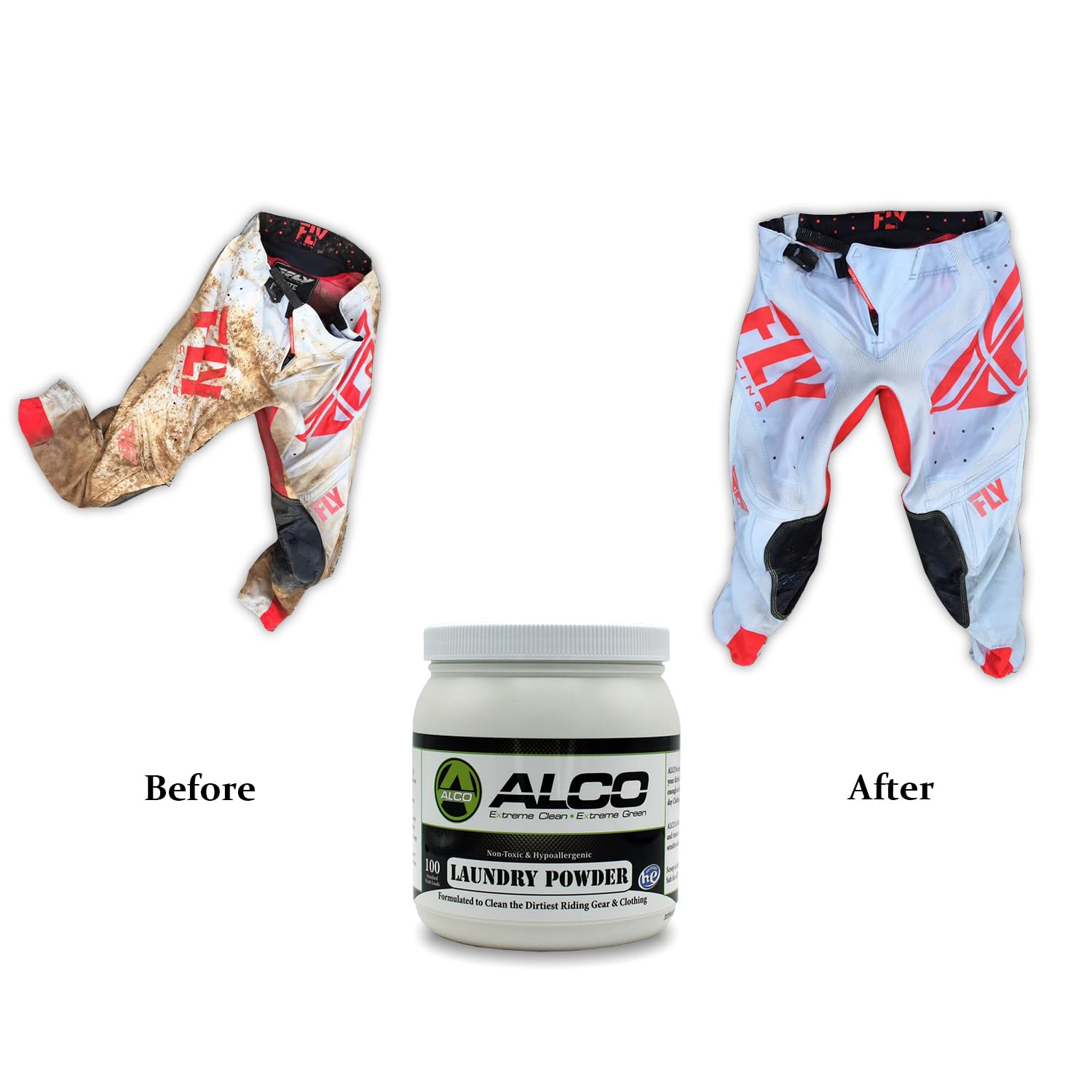 ALCO Laundry Powder - Powerful Stain Removal - Hypoallergenic and Unscented Formula for All Fabrics including Riding Gear, Gym, Baby and Delicate