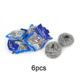 uxcell Steel Wire Kitchen Dish Spiral Scrubbing Cleaning Ball Cleaner Scourer Set Pan Scourer 6pcs Silver Gray