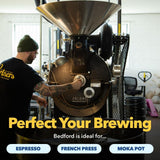 PARTNERS COFFEE ROASTERS - Whole Bean Coffee (Bedford - Espresso, Medium Roast) 12oz - Fruity, Complex, Espresso - Whole Coffee Beans - Lab Tested