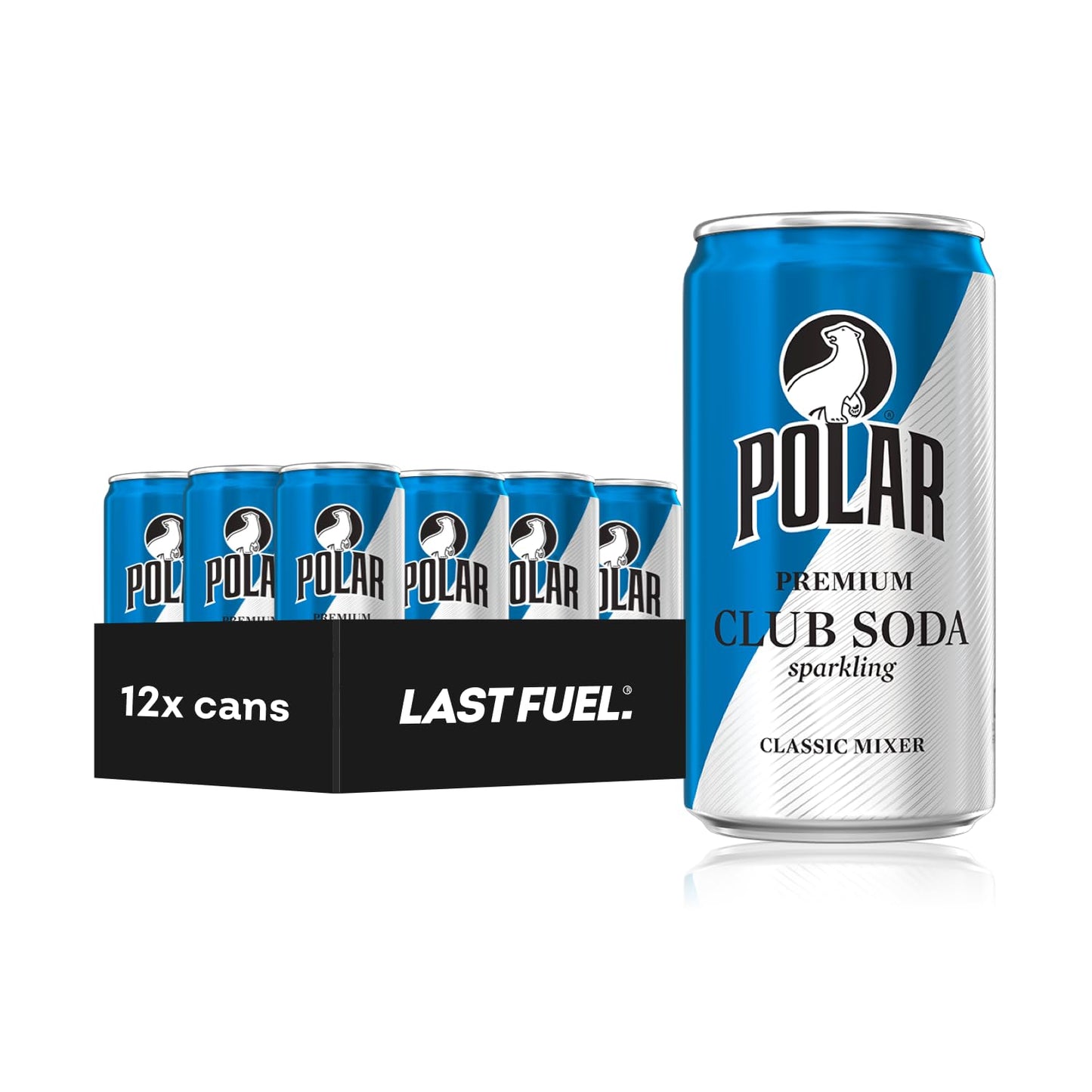LastFuel. POLAR Club Soda - 24pk 7.5oz Cans | Crisp Refreshment, Perfect Mixer | Ideal for Cocktails and Mocktails