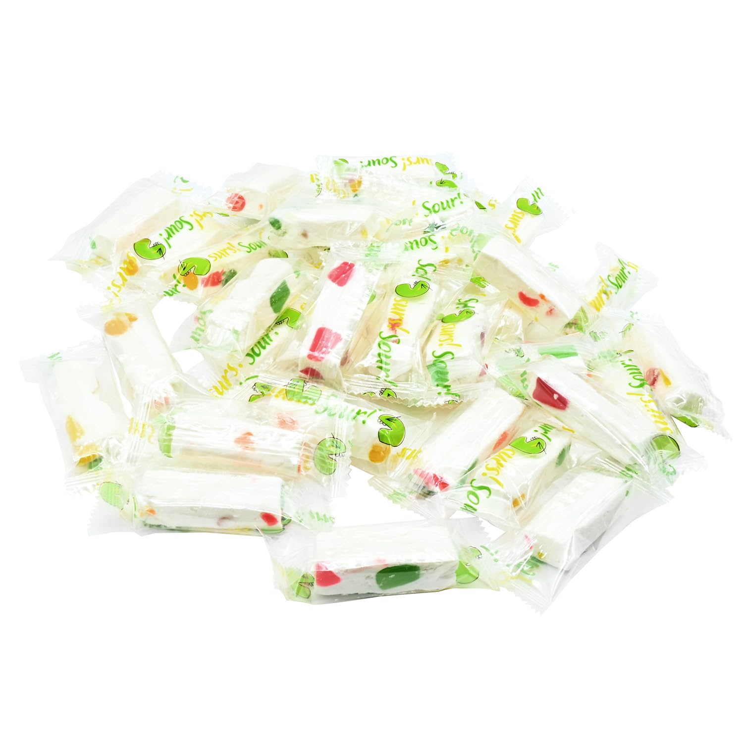 Candy Retailer Sour Jujube Nougat Candy, Individually Wrapped, Sweet and Tangy (1 Pound, Sour)