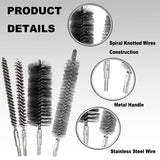 Utoolmart Stainless Steel Wire Tube Cleaning Brush, Round Chimney Cleaning Brush, M6 Threaded Interface Cleaning Brush, 12mm Diameter 160mm Length