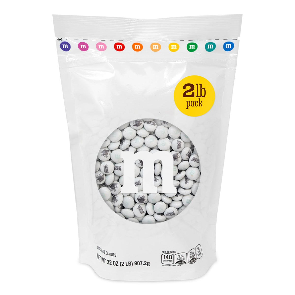 M&M'S Class of 2028 Graduation Milk Chocolate, 2 lb Bulk Resealable Bag