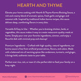 HEARTH&THYME Traditional Indian Curry Korma Braising Sauce 22.5 oz Made with Fragrant Spices and Fresh Garlic and Ginger. Not Another Simmer Sauce